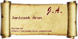 Janicsek Áron névjegykártya